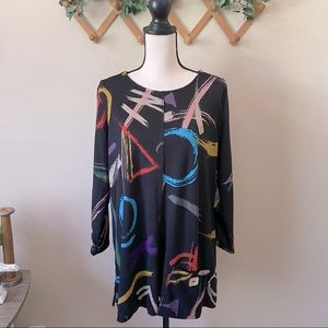 Ali Miles Multicolor Abstract Blouse